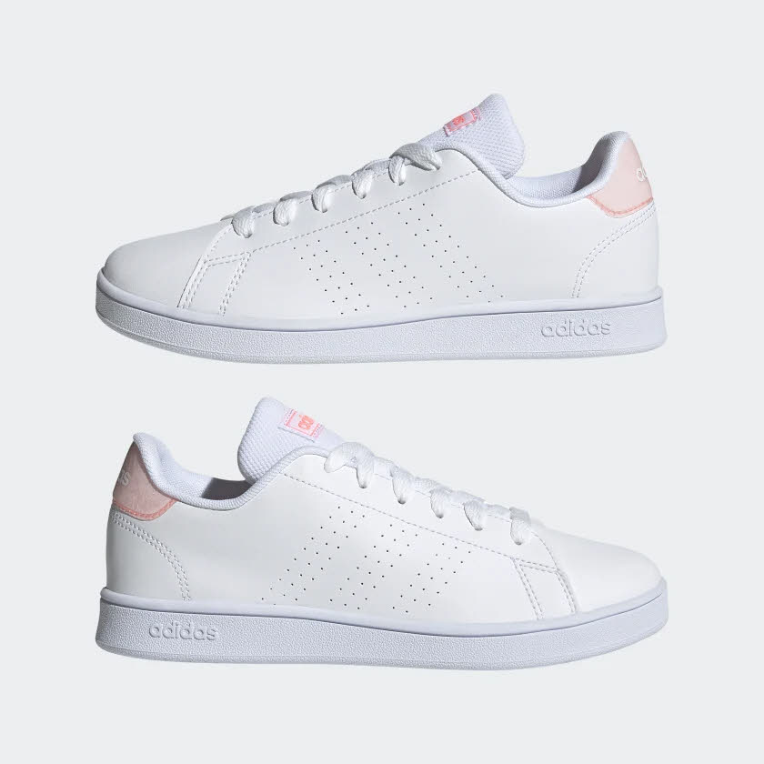 adidas ADVANTAGE K Mädchen Sneaker Court-Style Sport Freizeit weiß NEU