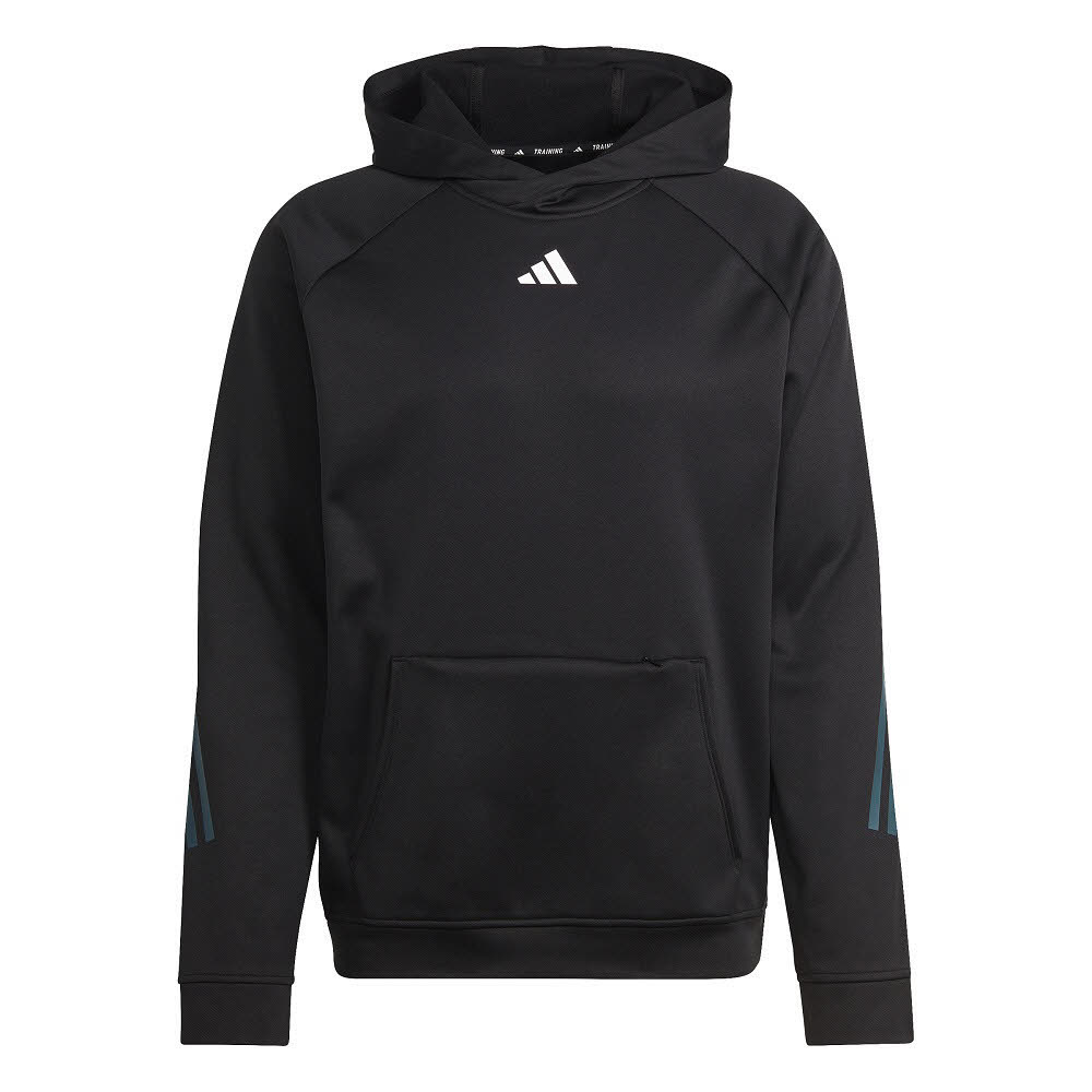 adidas Train Icons 3-Streifen Training Herren Hoodie Kapuzenpullover schwarz NEU