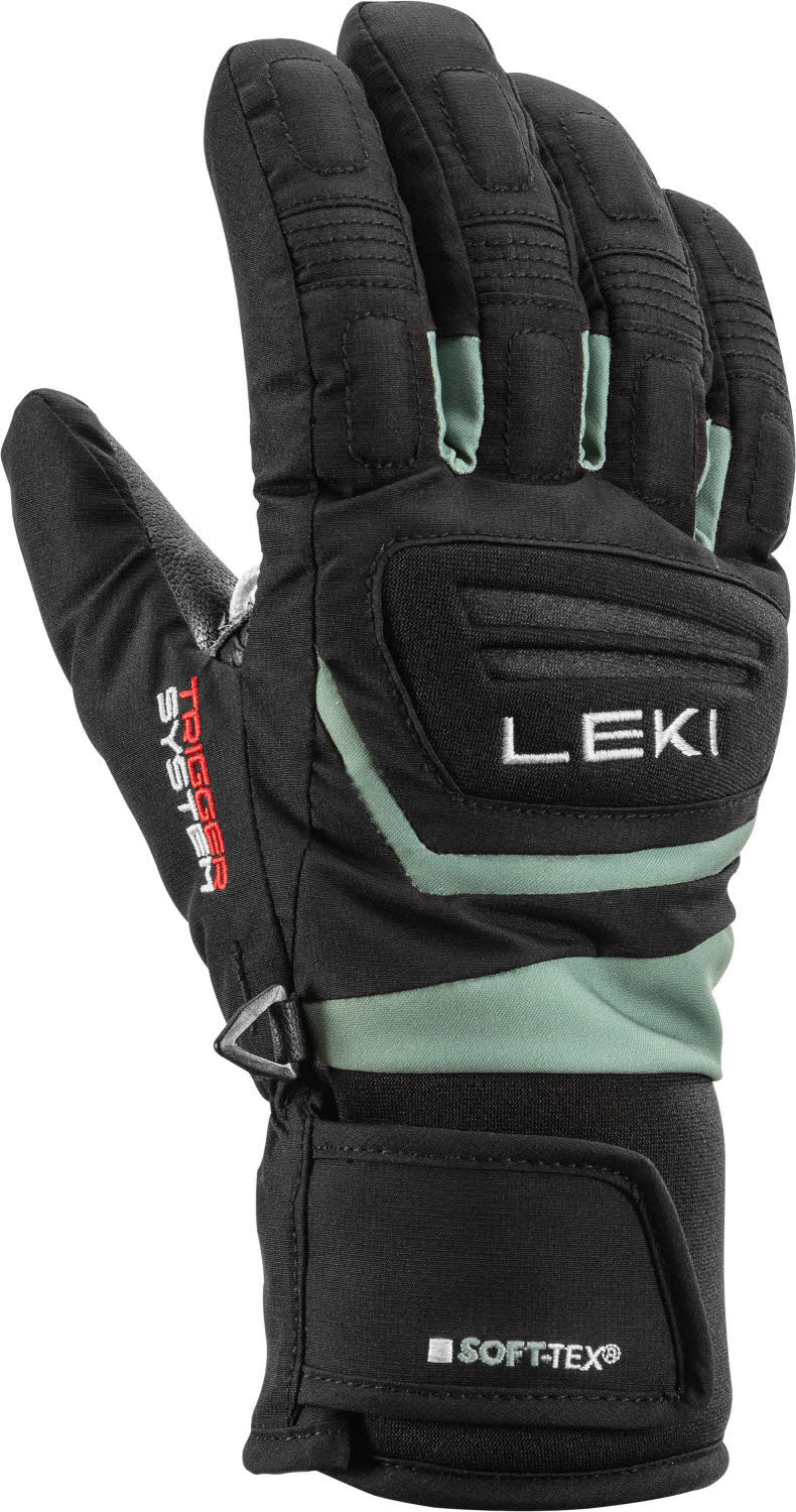 Leki Griffin 3D Junior Kinder Skihandschuhe Fingerlinge schwarz/grün