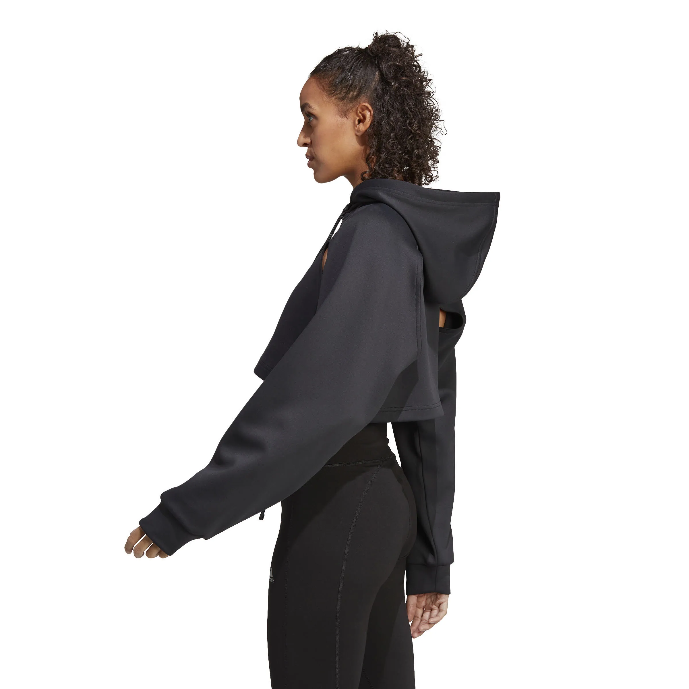adidas HIIT AEROREADY Crop Damen Hoodie Schwarz
