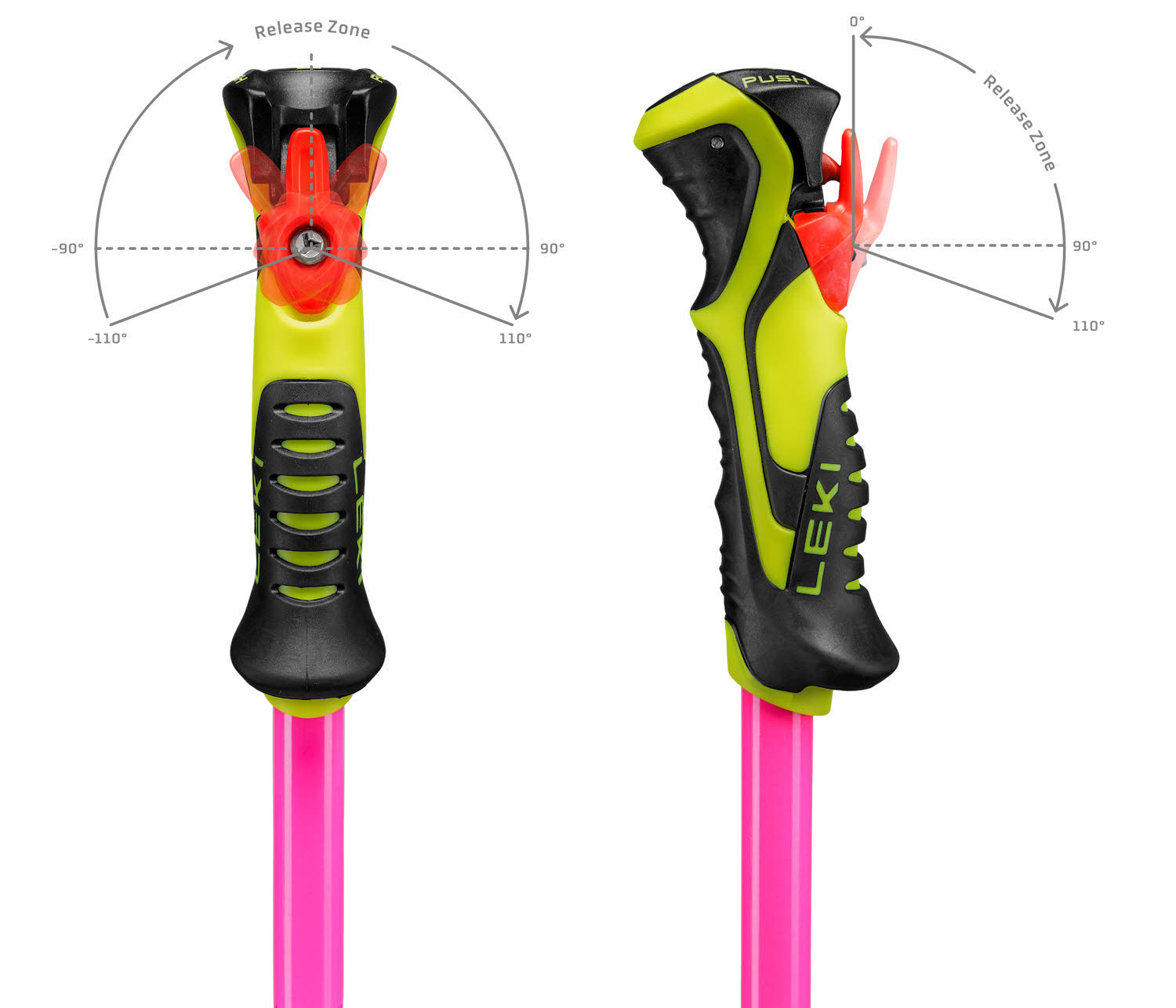 Leki WCR Evo Lite SL TR Kinder Skistöcke Ski Poles pink/orange