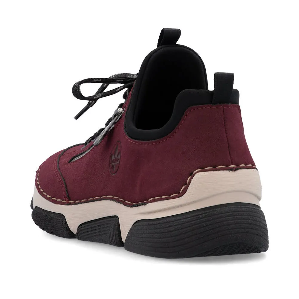 Rieker HWK Damen Halbschuhe Slipper rot