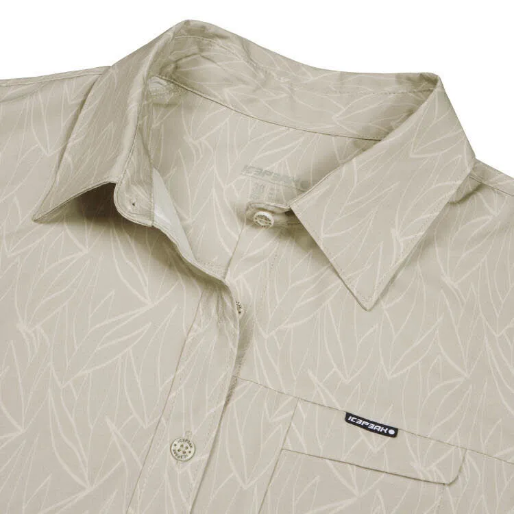 ICEPEAK BOVINA Damen Hemd kurzarm Bluse Freizeithemd puder