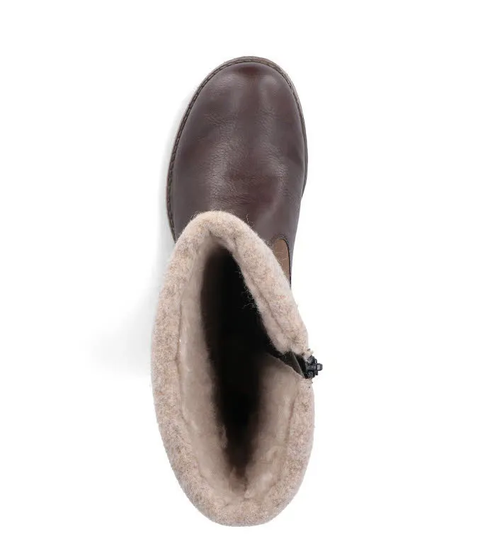 Rieker Damen Hochschaftstiefel Slipper gefüttert nussbraun