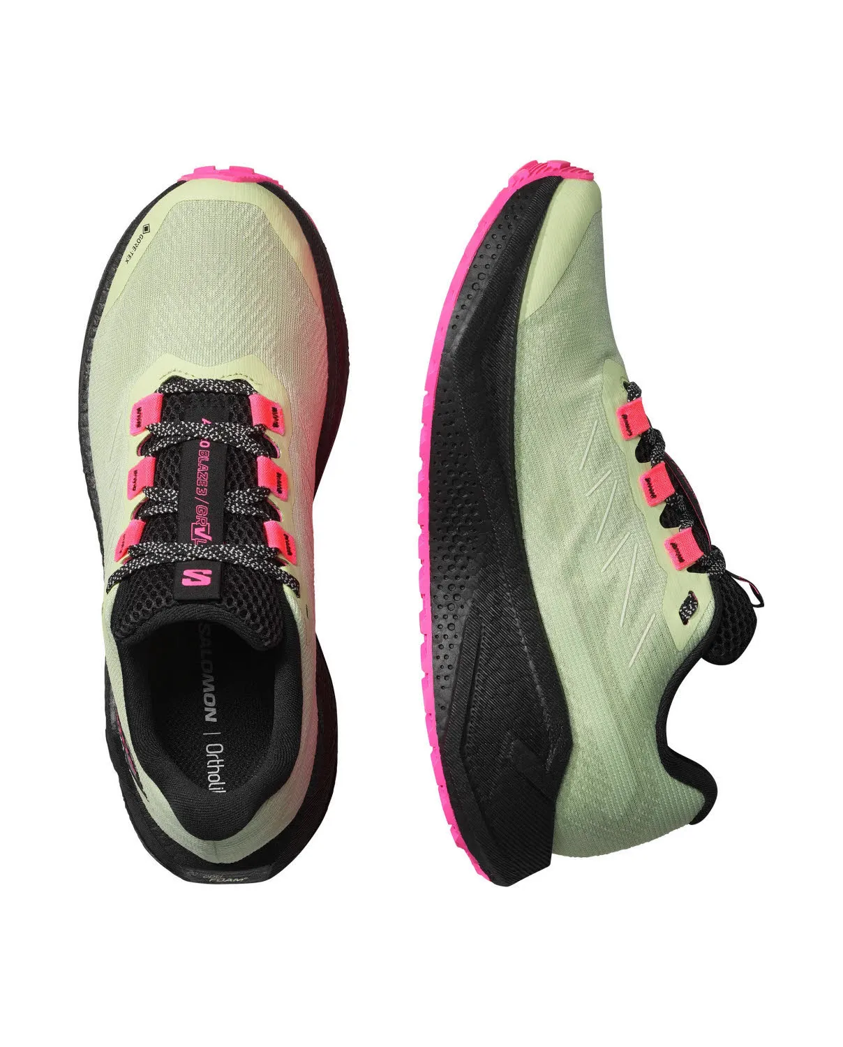 Salomon AERO BLAZE 3 GRVL GTX Damen Laufschuhe Joggingschuhe grün/pink/schwarz