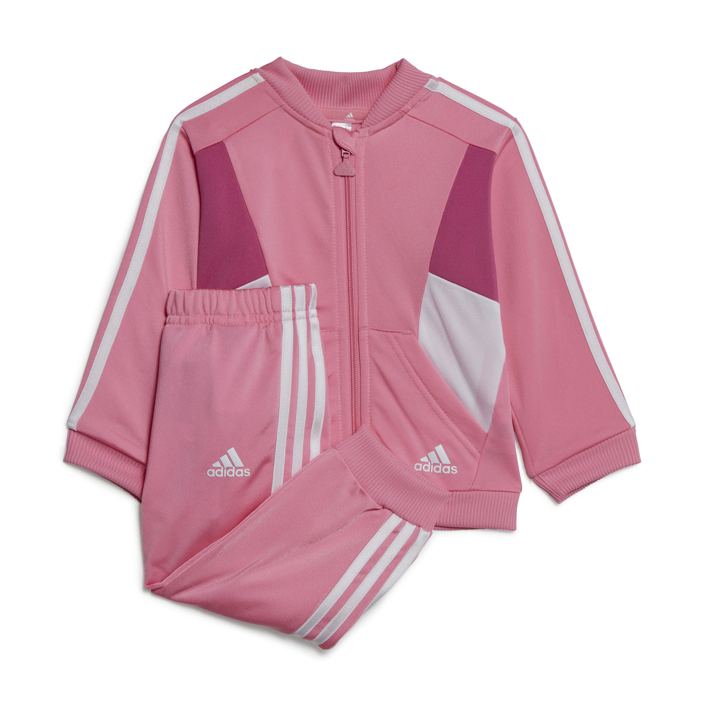 adidas Colorblock Shiny Mädchen Jogginganzug Trainingsanzug rosa