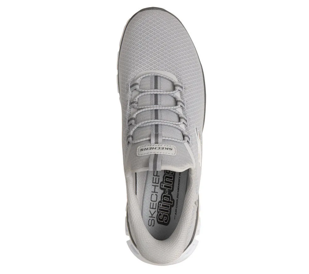 Skechers GLIDE-STEP - NOXUS Herren Slipper Sneaker grau