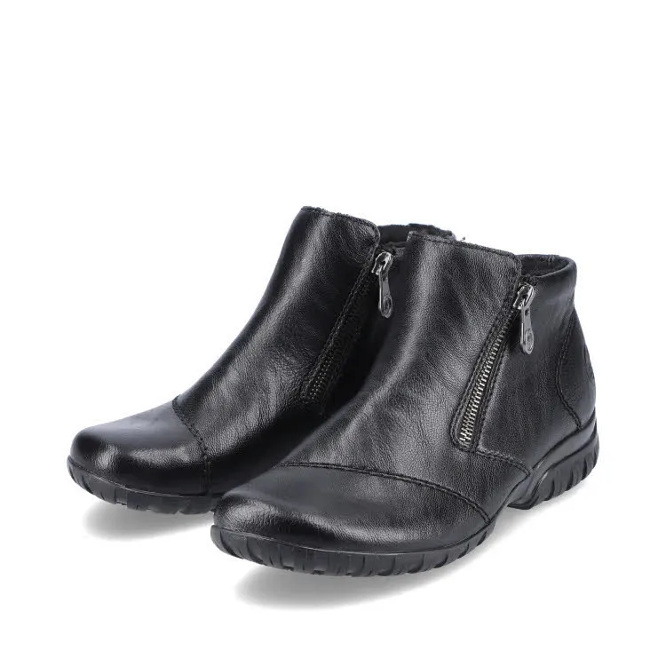 Rieker HWK Damen Stiefeletten Slipper gefüttert schwarz NEU