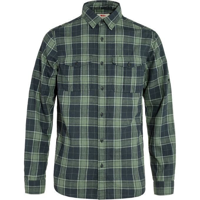 Fjällräven Övik Travel Shirt LS Herren Hemd Langarmhemd grün