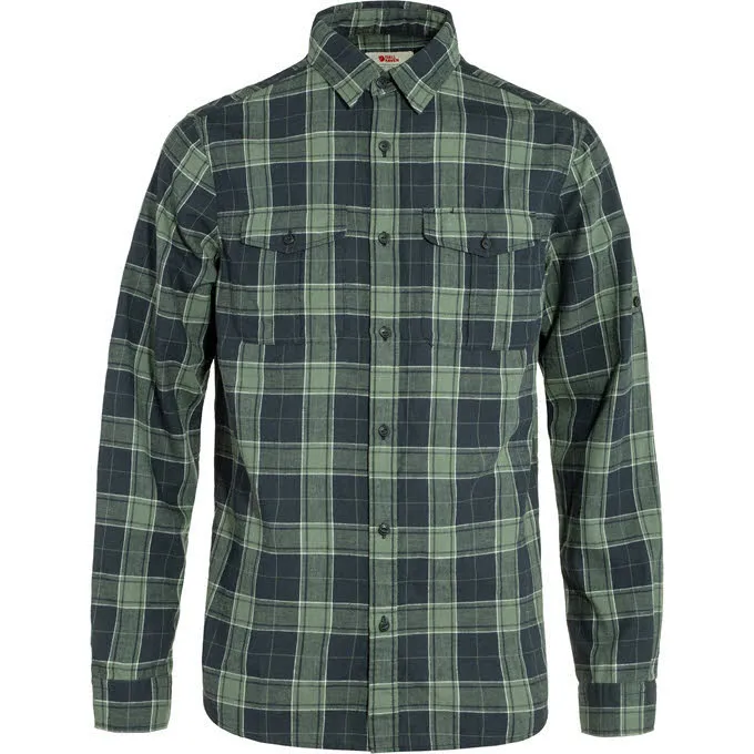 Fjällräven Övik Travel Shirt LS Herren Hemd Langarmhemd grün