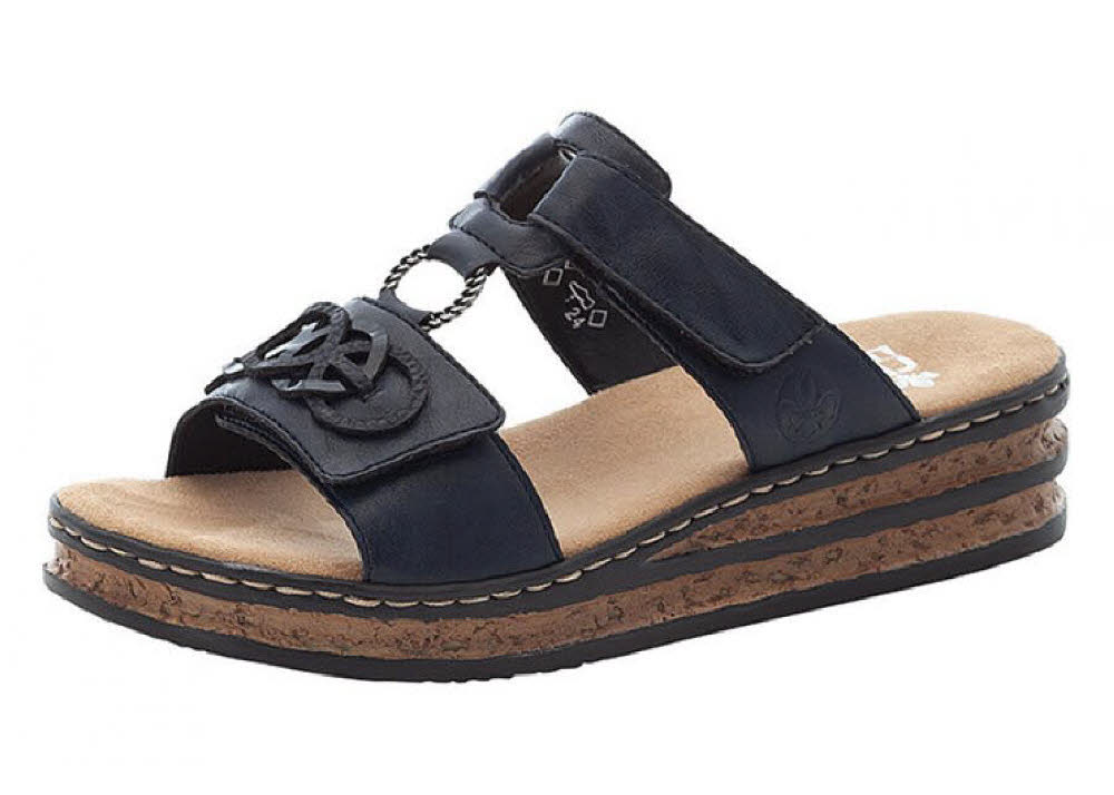 Rieker Damen Sandalen Pantoletten dunkelblau NEU