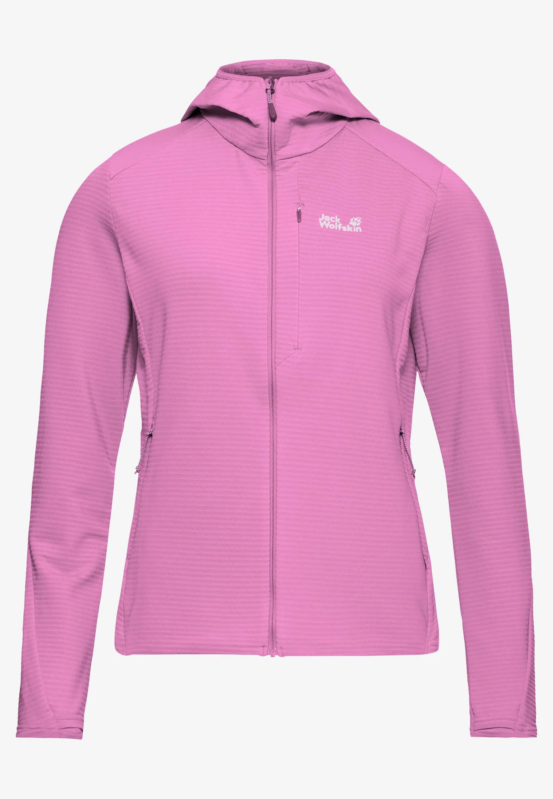 Jack Wolfskin Litestride Hooded Fz Damen atmungsaktive Fleecejacke rosa