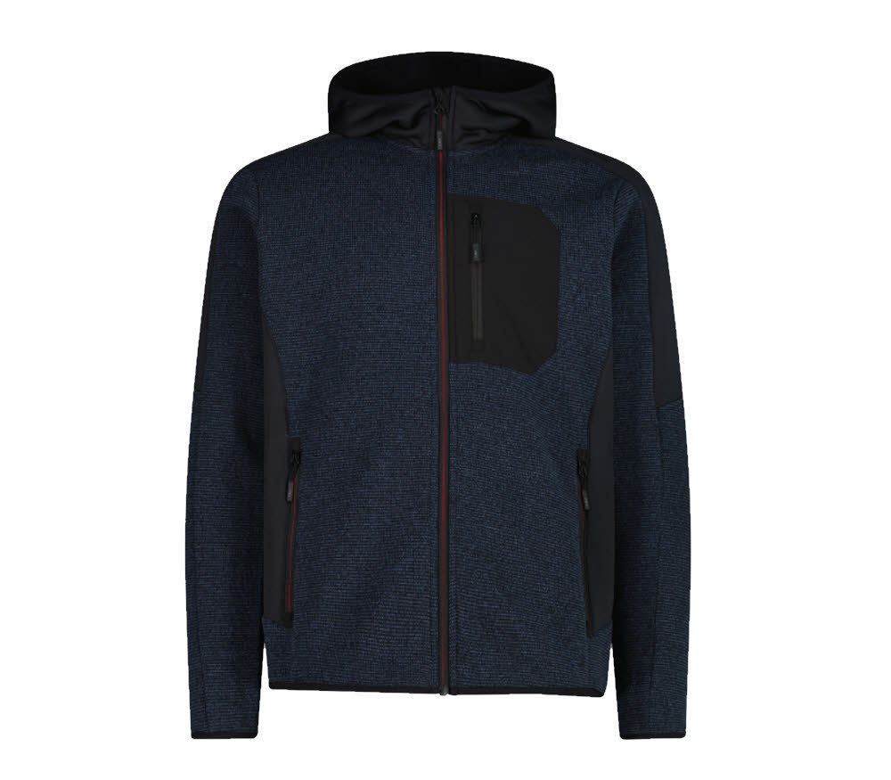 CMP MAN JACKET FIX HOOD Herren Fleecejacke blau