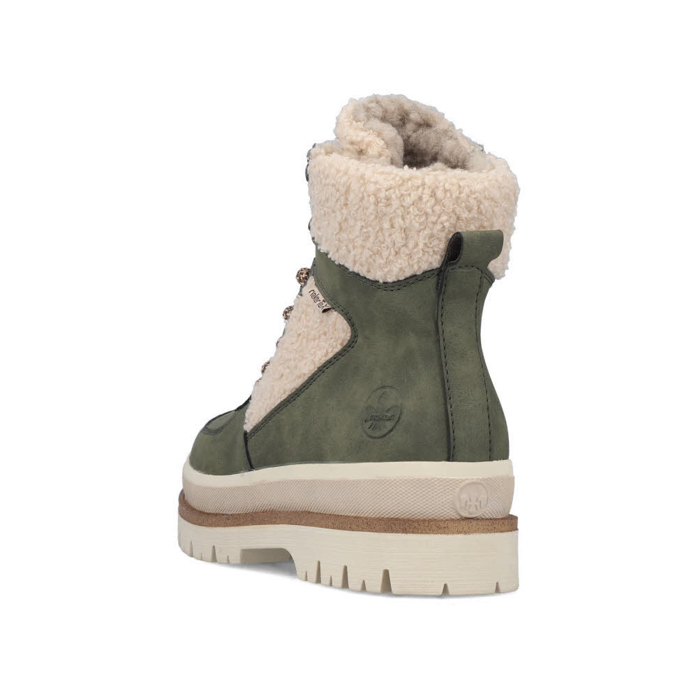 Rieker Damen Stiefelette Schnürstiefel Kurzstiefel gefüttert liane/beige