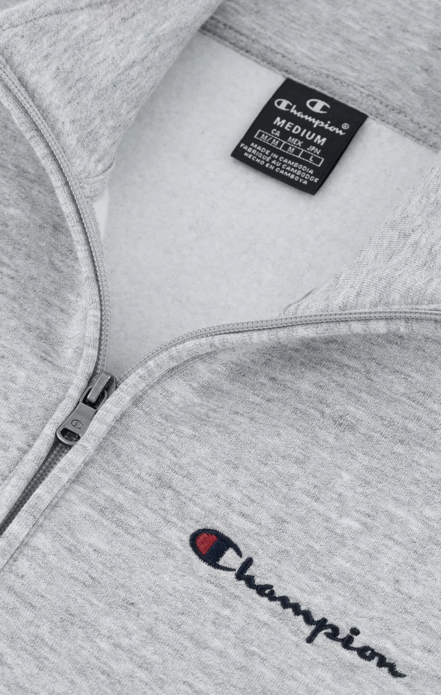 Champion Fleece-Sweatshirt Herren Half-Zip Fleece-Pullover grau