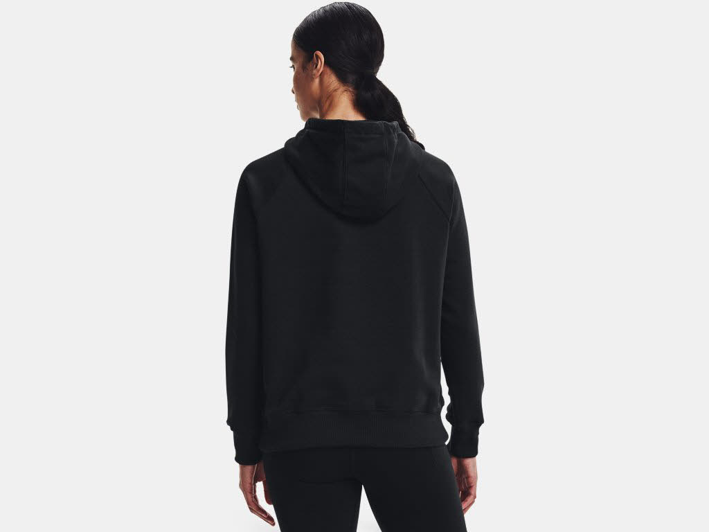Under Armour Rival Fleece Logo Hoodie Damen Kapuzenpullover schwarz NEU