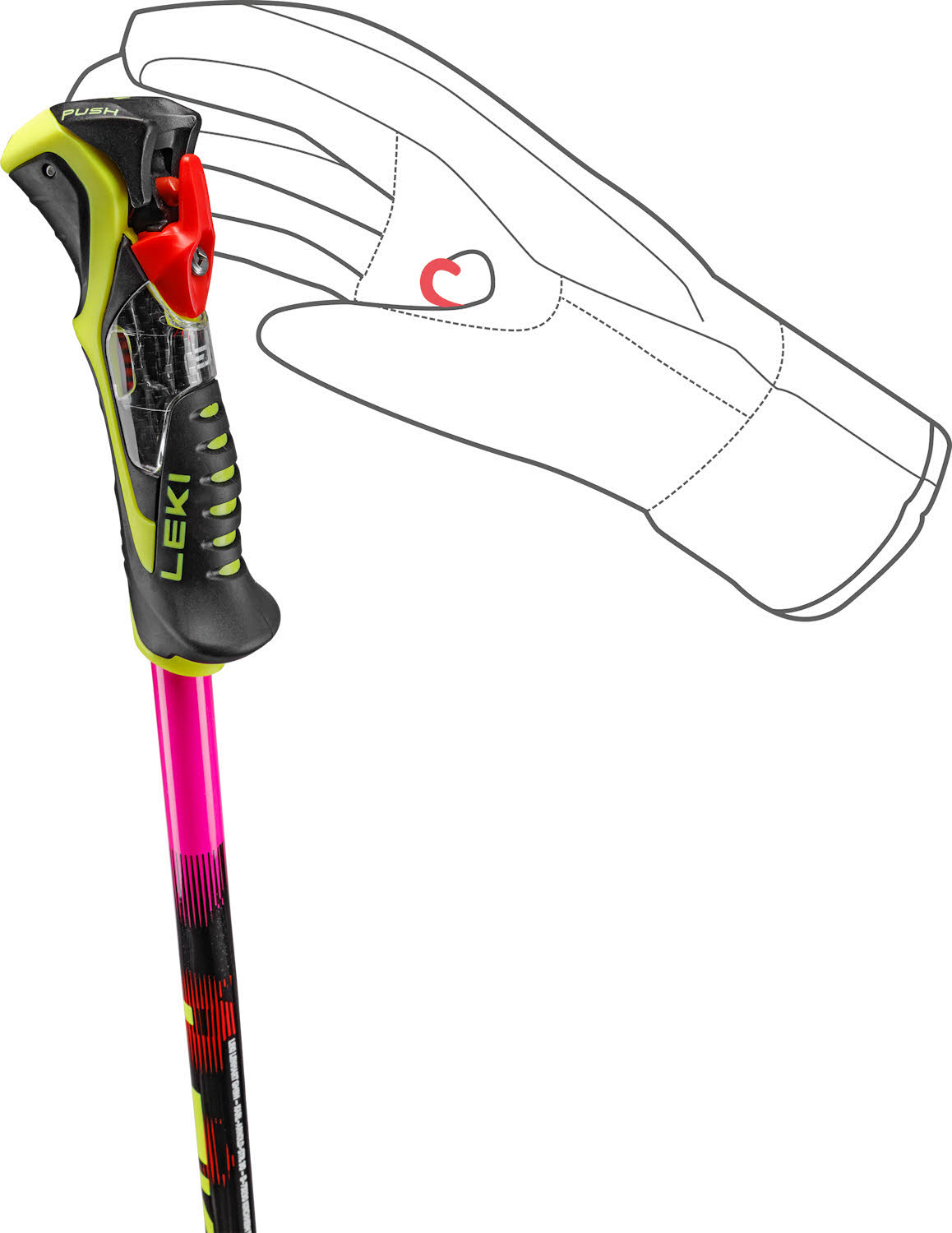 Leki WCR Pro Lite SL TR Unisex Skistöcke Ski Poles pink/orange