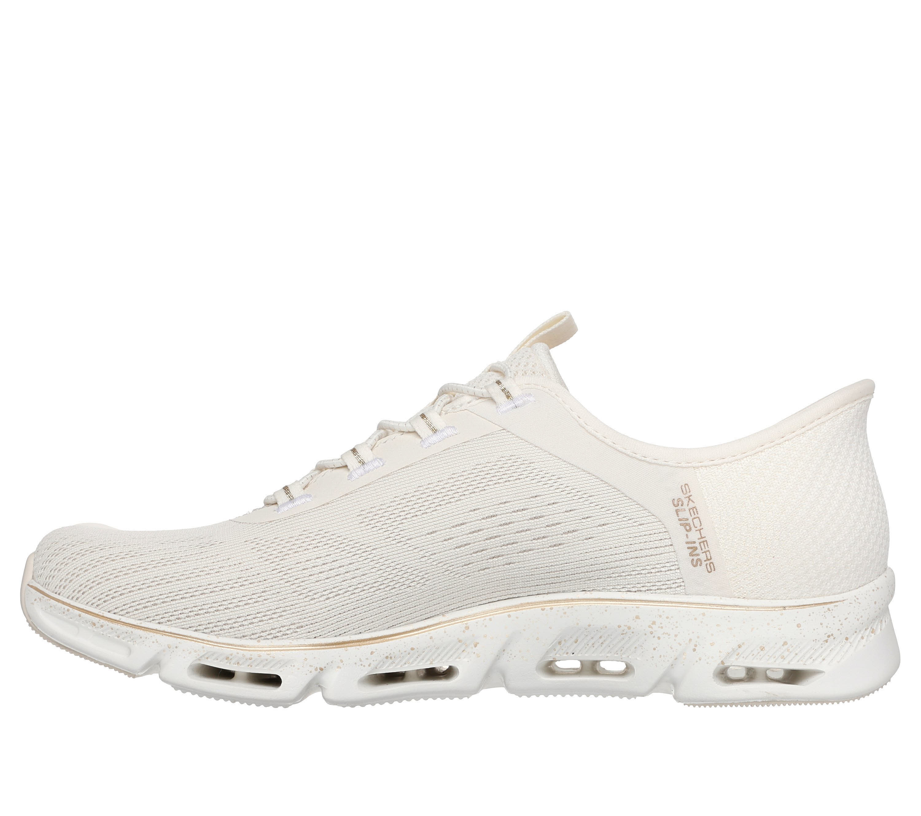 Skechers Glide-Step Gratify-Pace Sneaker Slipper Damen beige