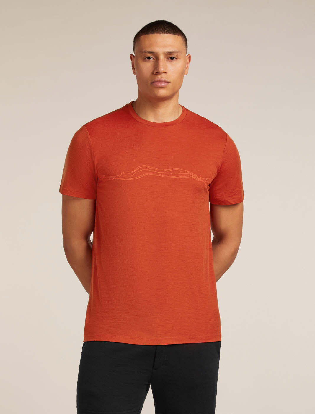 Icebreaker Merino 150 Tech Lite SS Herren Funktionshemd Langarmshirt orange
