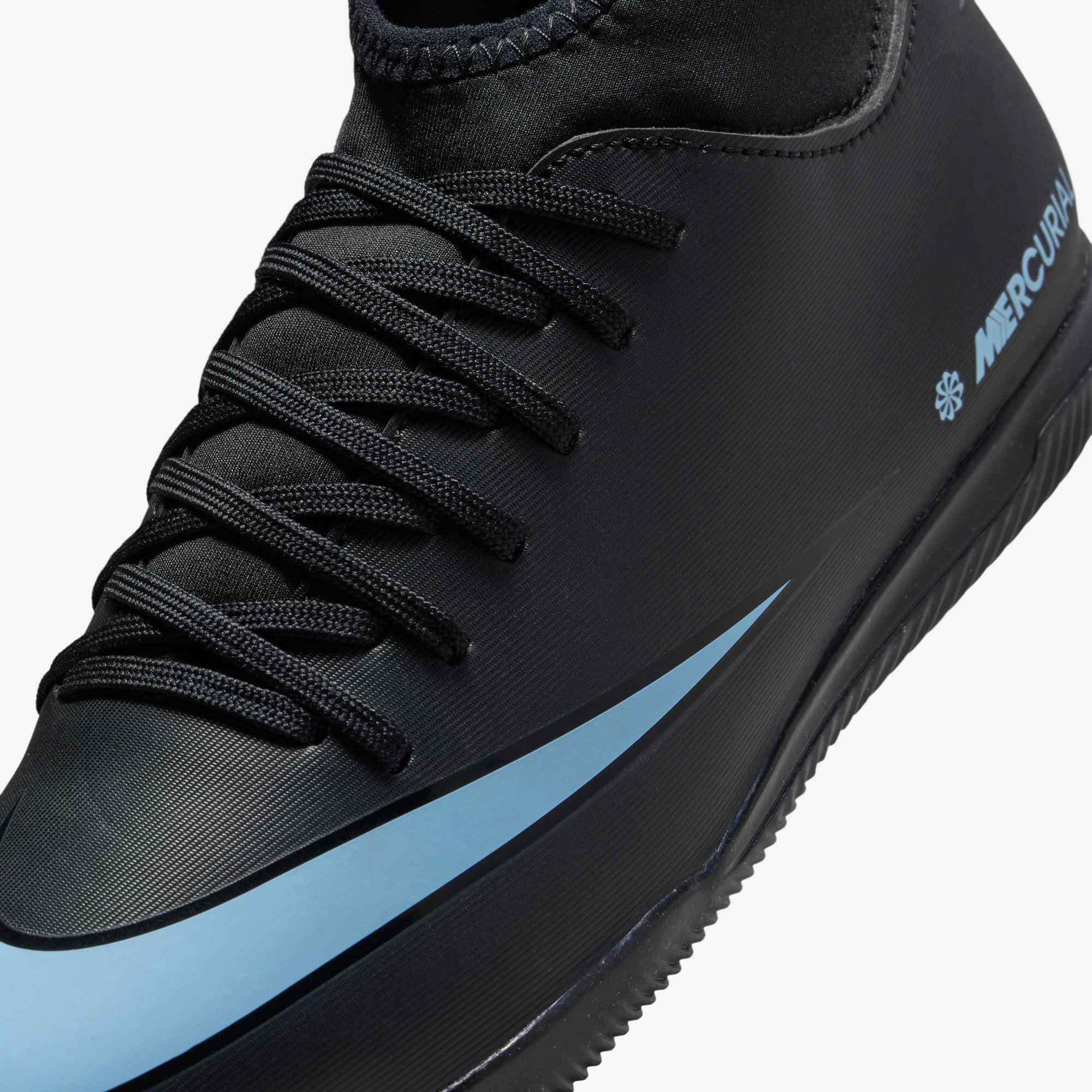 Nike Jr. Mercurial Superfly 10 Club Kinder Fußballschuhe Hallenschuhe schwarz/blau