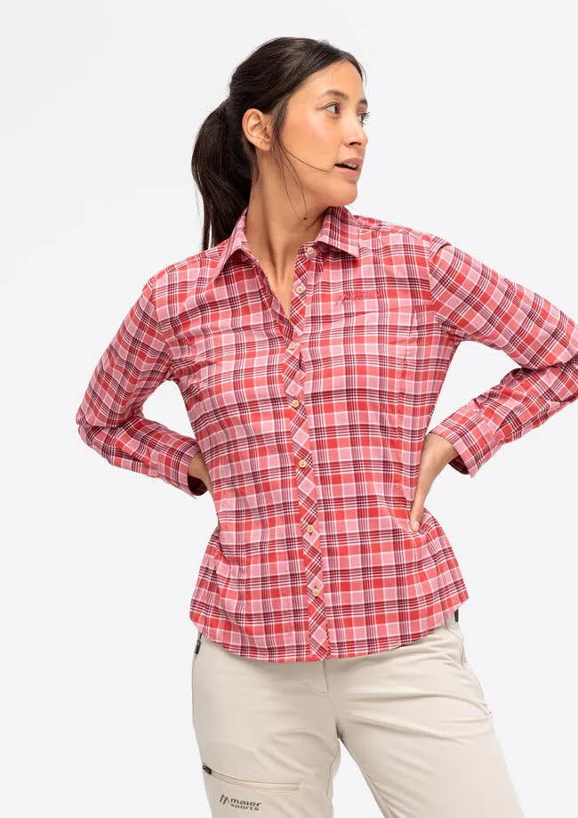 Maier Sports Kendra L/S Damen Bluse Wanderbluse Langarmbluse rot