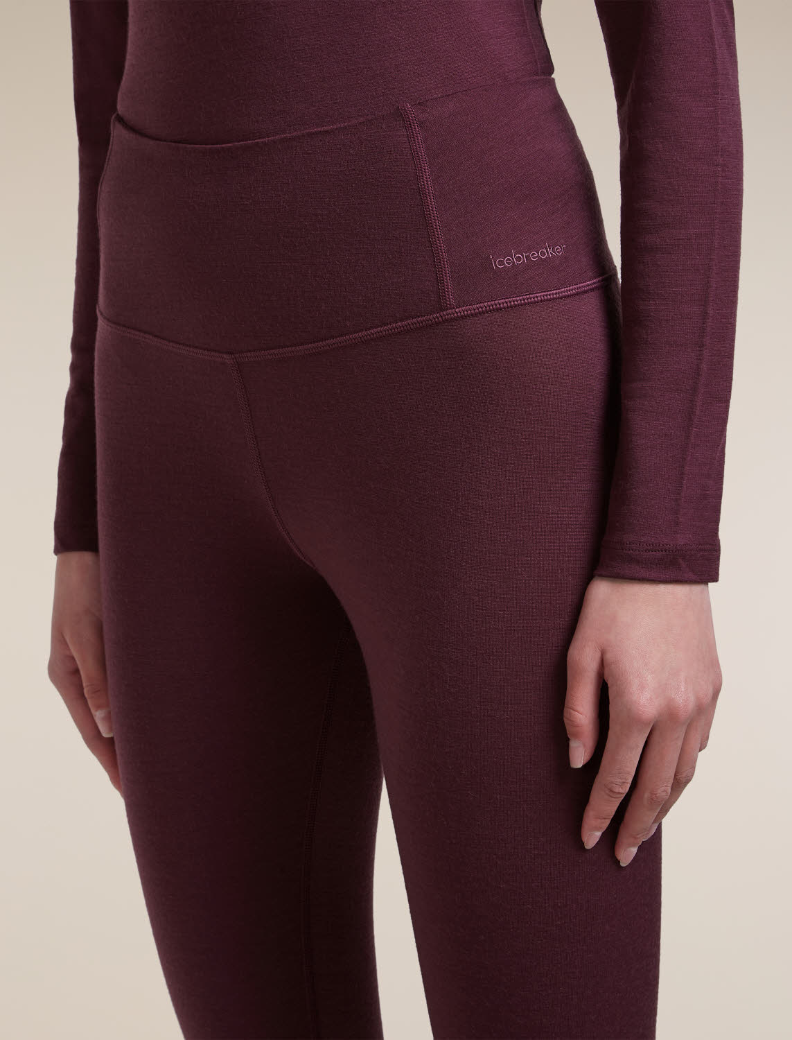 ICEBREAKER Women Mer 200 Oasis High Rise Leggings Damen Unterhose lang rot