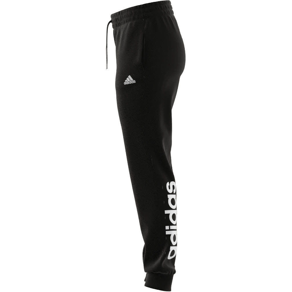 Adidas Essentials Linear French Terry Cuffed Hose Weitenregulierbar Baumwolle Damen Schwarz