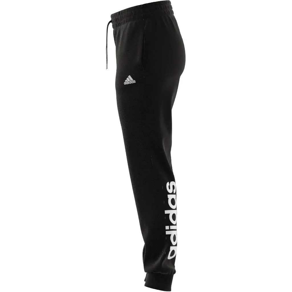 Adidas Essentials Linear French Terry Cuffed Hose Weitenregulierbar Baumwolle Damen Schwarz