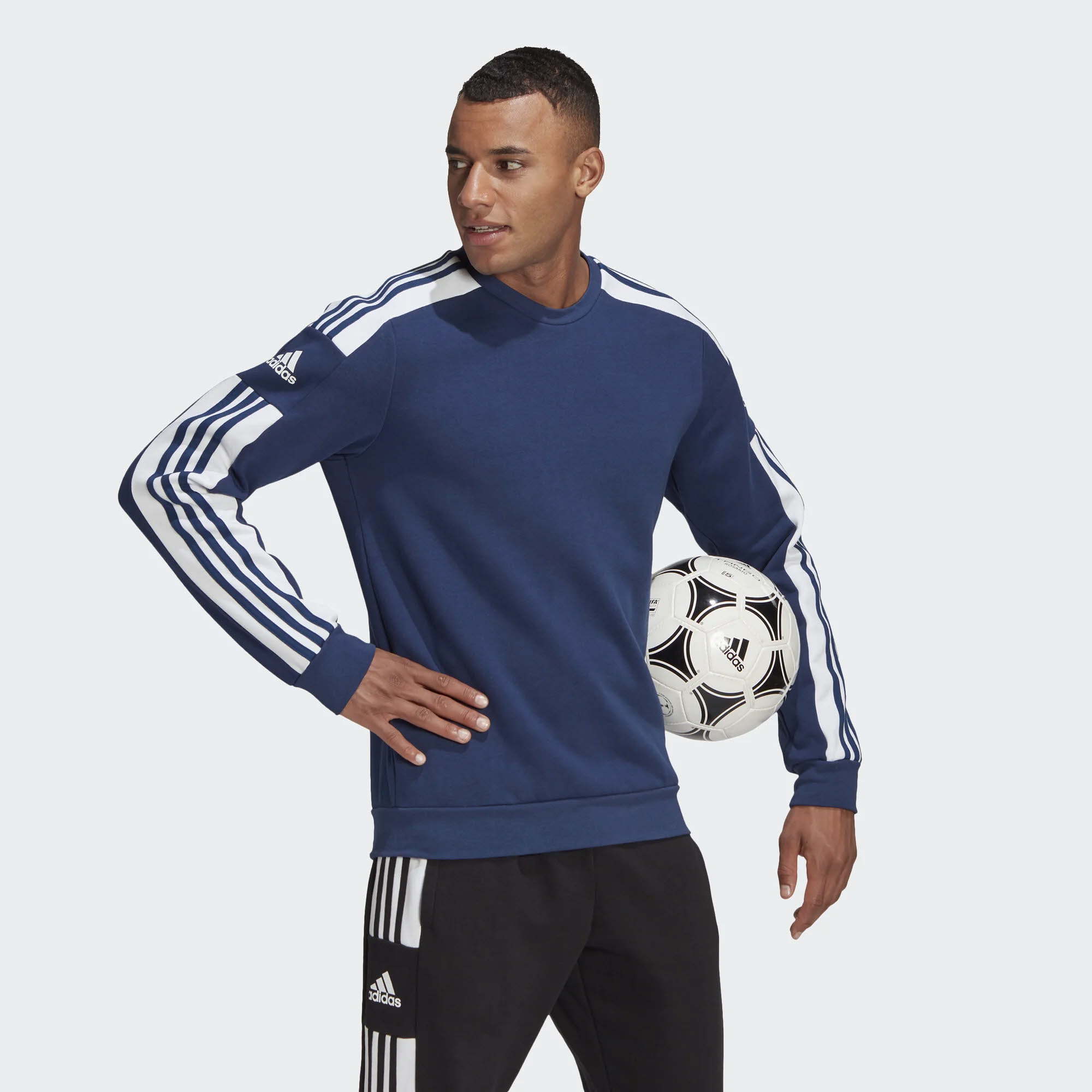 adidas HE SQ21 SW TOP Herren Sweatshirt 3-Streifen Langarm Sport Freizeit blau NEU