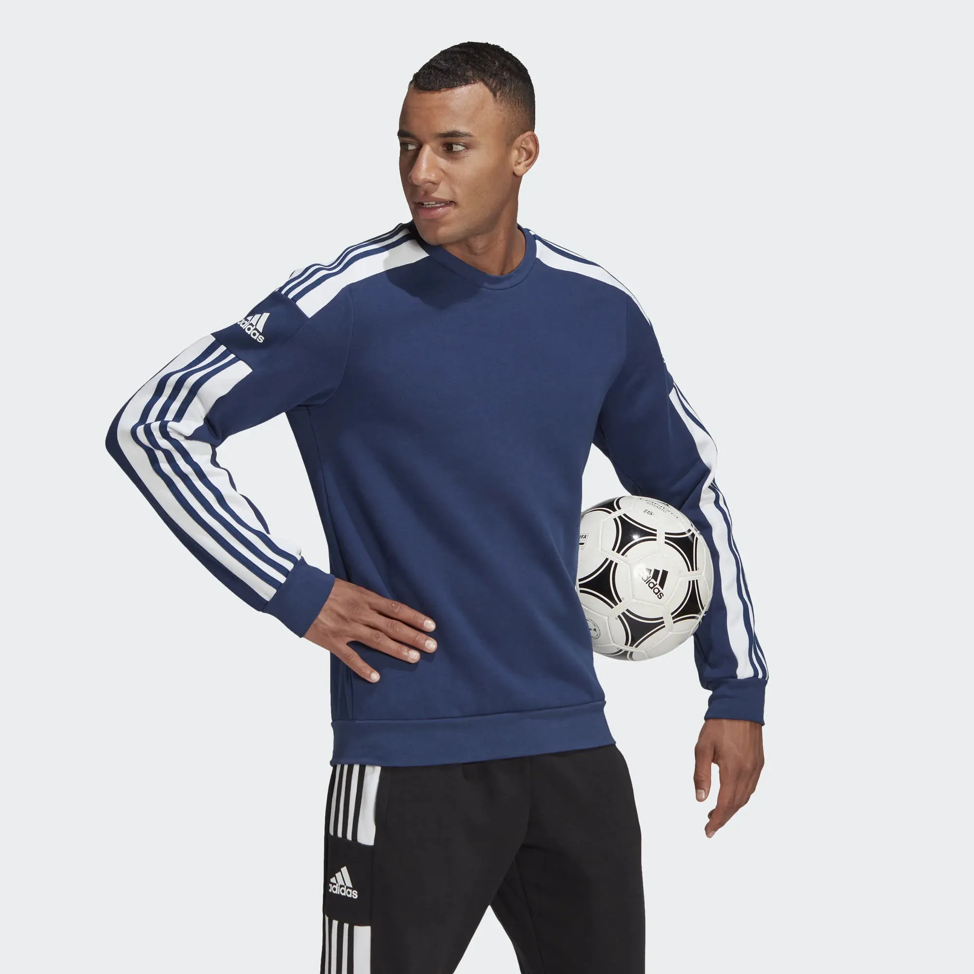 adidas HE SQ21 SW TOP Herren Sweatshirt 3-Streifen Langarm Sport Freizeit blau NEU