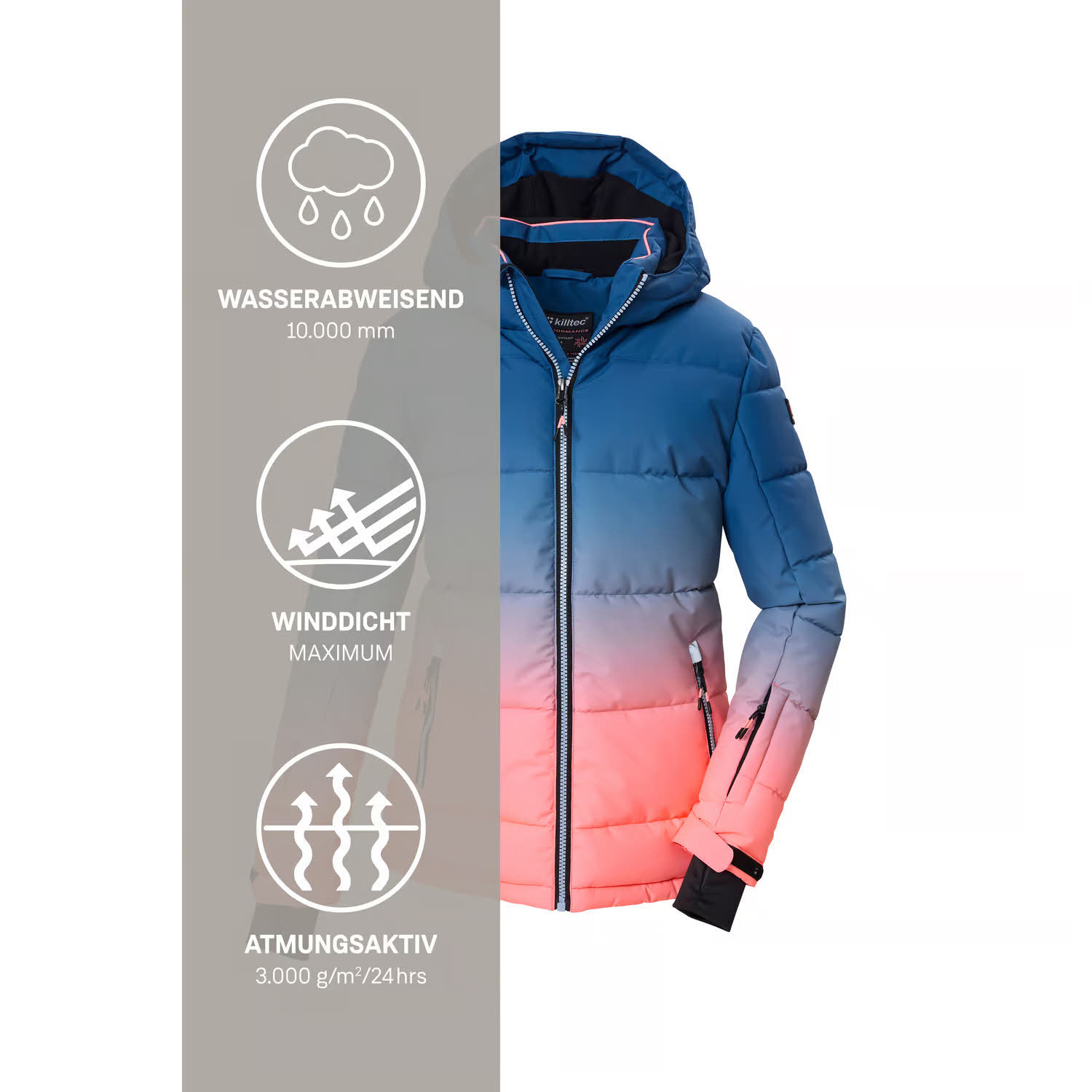 Killtec KSW 330 GRLS SKI QLTD JCKT Mädchen Skijacke Winterjacke hellpink