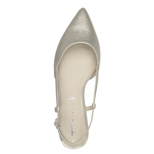 Tamaris Damen Slingpumps silber champagne