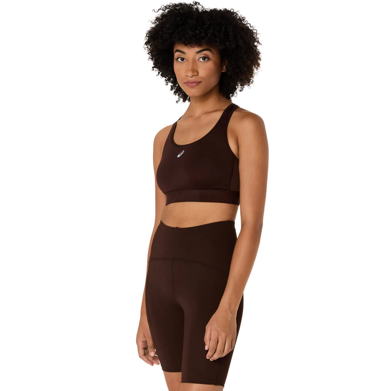 Asics ROAD COMPRESSION BRA Damen Sport-BH Sports-Bra coffee