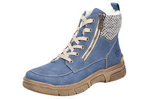 Rieker Damen Schnürstiefel blau
