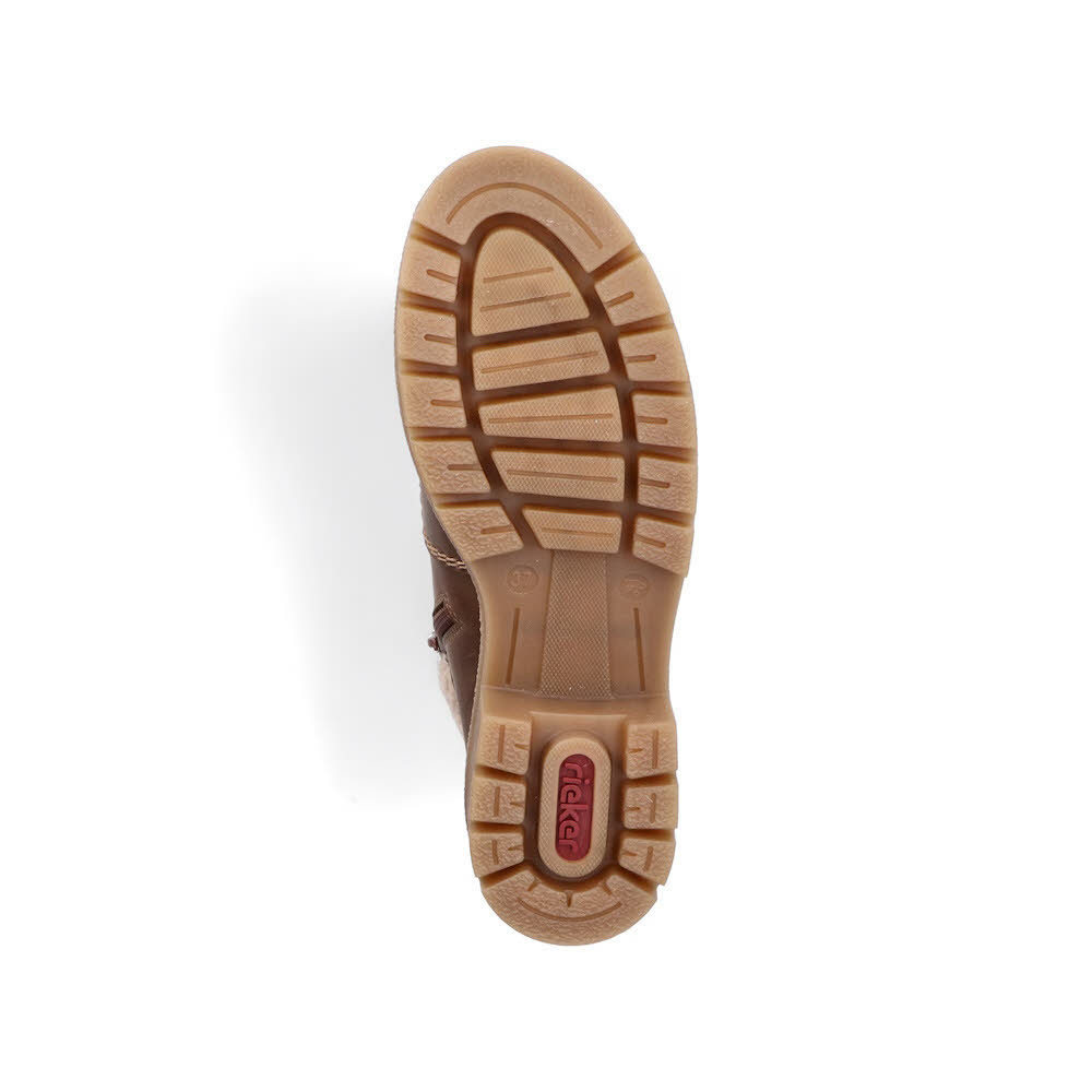 Rieker Damen Schnürstiefel Freizeitstiefel Stiefelette gefüttert braun