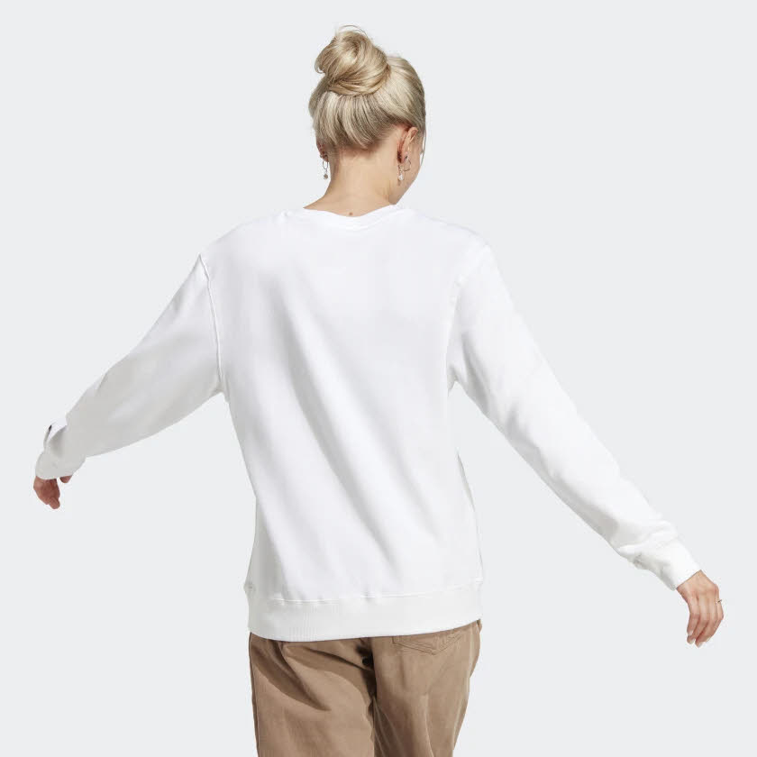 adidas ESSENTIALS LINEAR FRENCH TERRY Damen Sweatshirt Pullover weiß