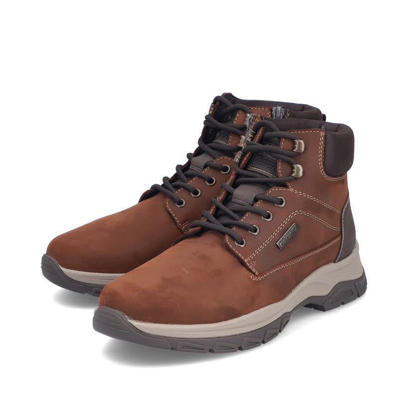 Rieker Herren Schnürstiefel Kurzstiefel braun