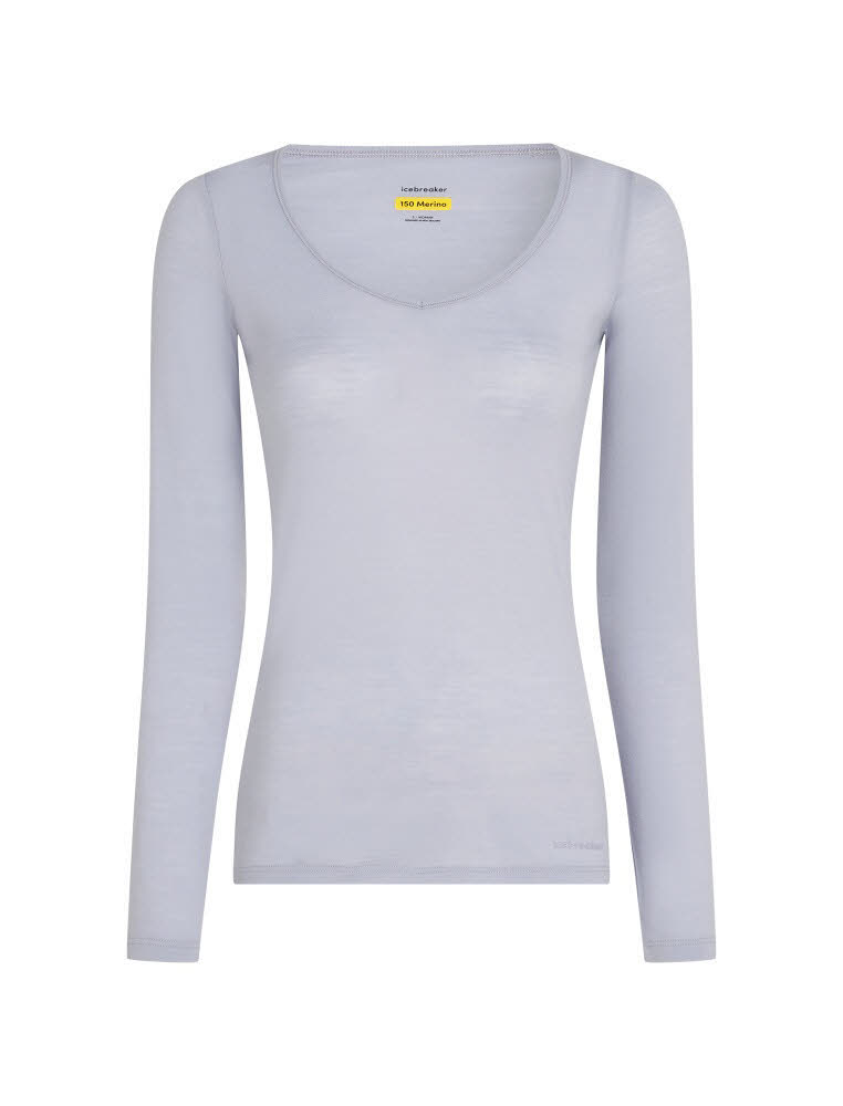 Icebreaker Siren LS Sweetheart Damen Langarmshirt Longsleeve grey/quartz