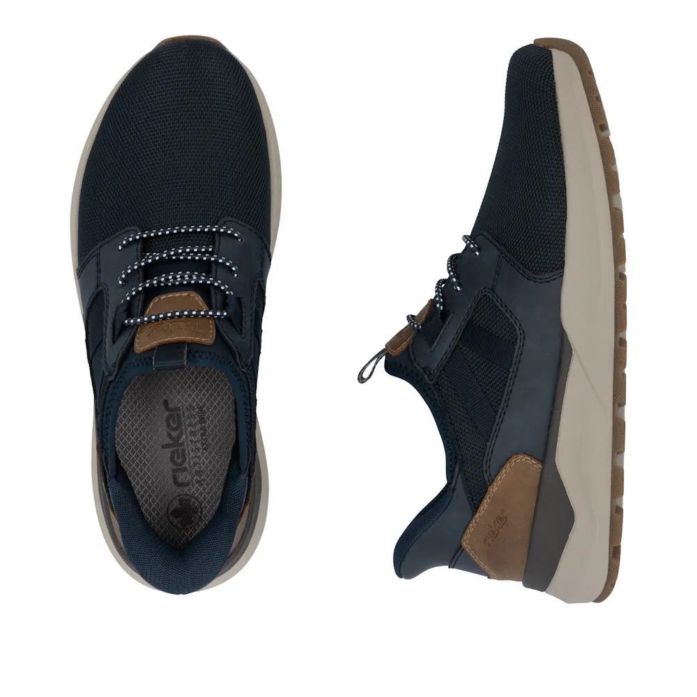 Rieker Slipper Herren Sneaker Freizeitschuhe blau