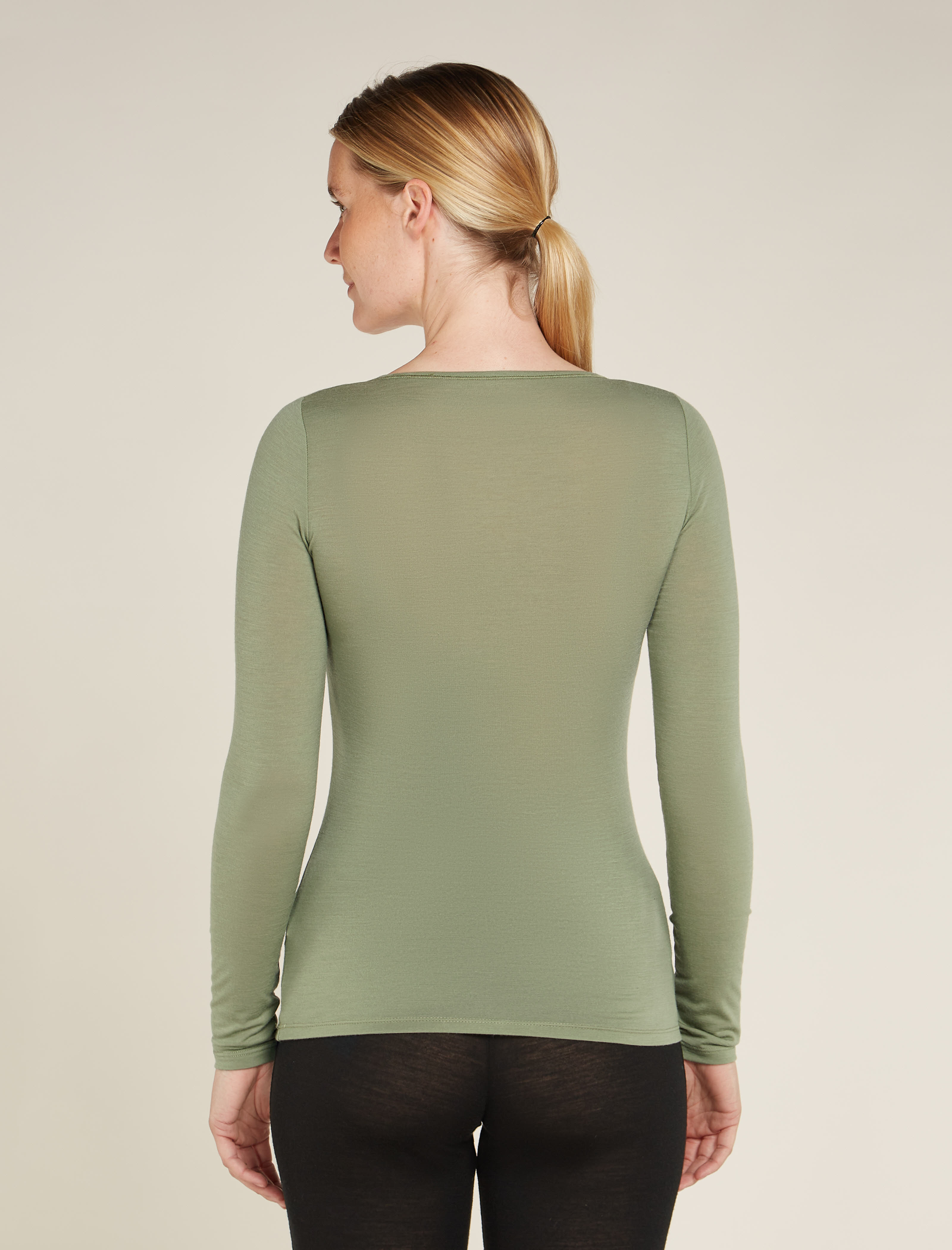 Icebreaker Siren LS Sweetheart Damen Langarmshirt grün