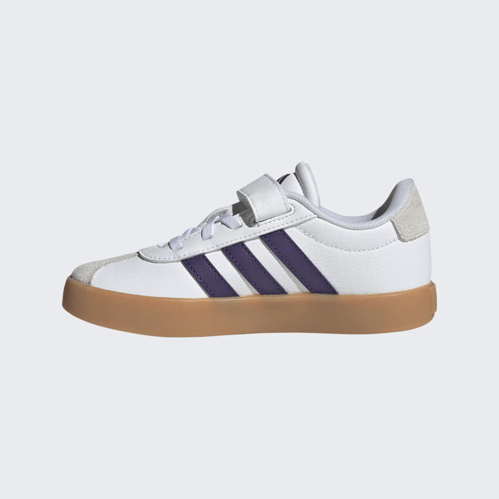 adidas VL COURT 3.0 EL C Mädchen Kinder Sneaker Freizeitschuhe Klettverschluss weiß-lila