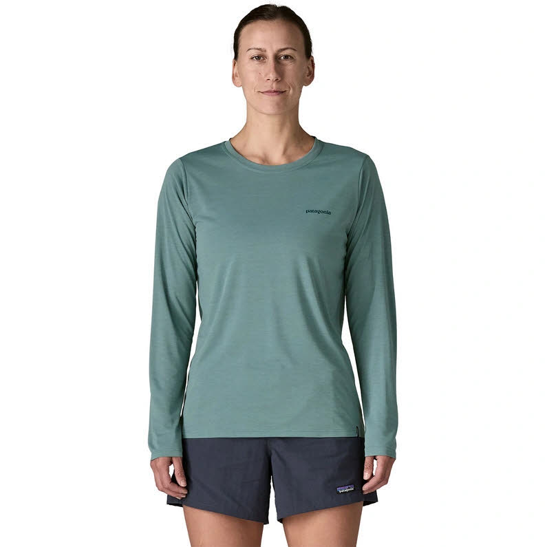Patagonia Long-Sleeved Capilene® Cool Daily Shirt - Boardshort Logo Damen blau