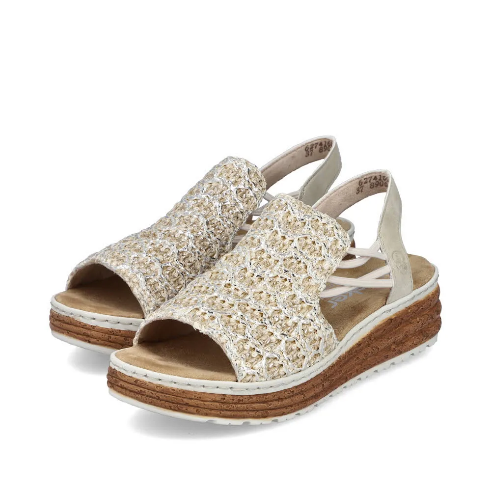 Rieker FSK Damen Sandalen Sandaletten beige