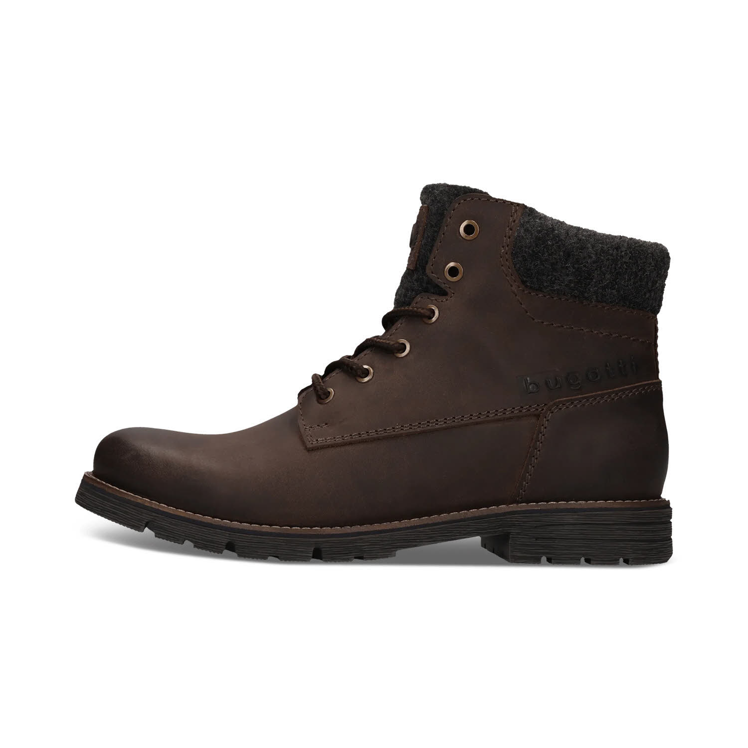 Bugatti M Boots Leather Herren Lederstiefel Schnürstiefel dunkelbraun