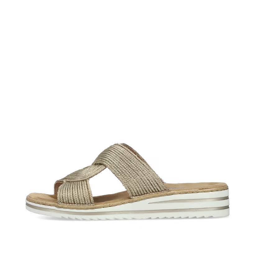 Rieker FSK Damen Sandalen Pantoletten metallic