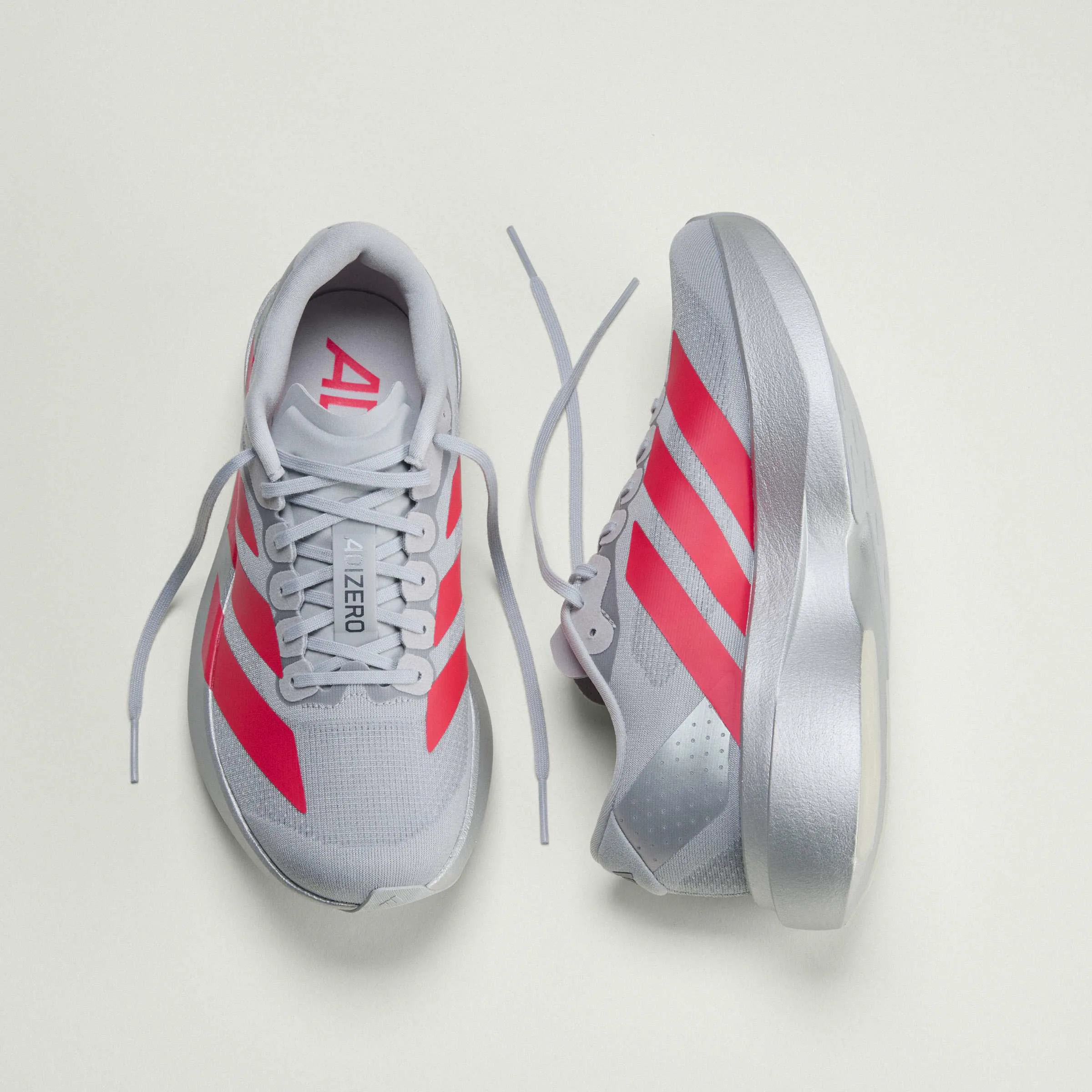 adidas ADIZERO EVO SL Herren Laufschuhe Joggingschuhe silber/rot