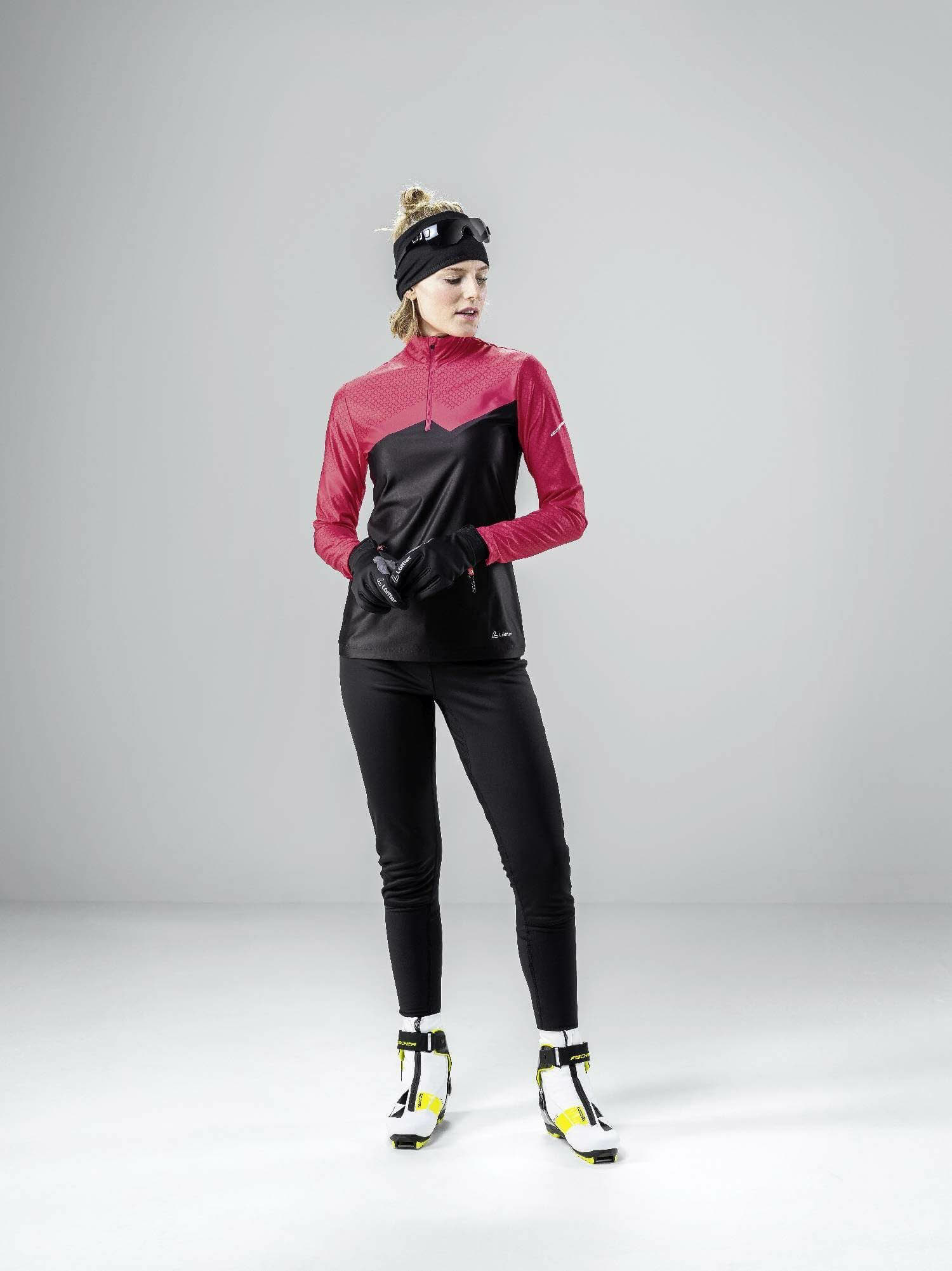 Löffler W Tights Carbon WS Warm Damen Langlaufhose Carbon-Look schwarz NEU