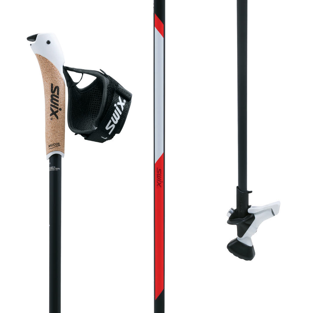 Swix CT2 Red Professional Carbon Nordic Walking Stöcke Just Click-Schlaufe 1Paar