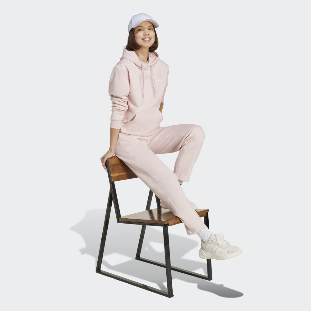 adidas ESSENTIALS SMALL LOGO FEEL COZY OPEN HEM Damen Jogginghose Trainingshose pink