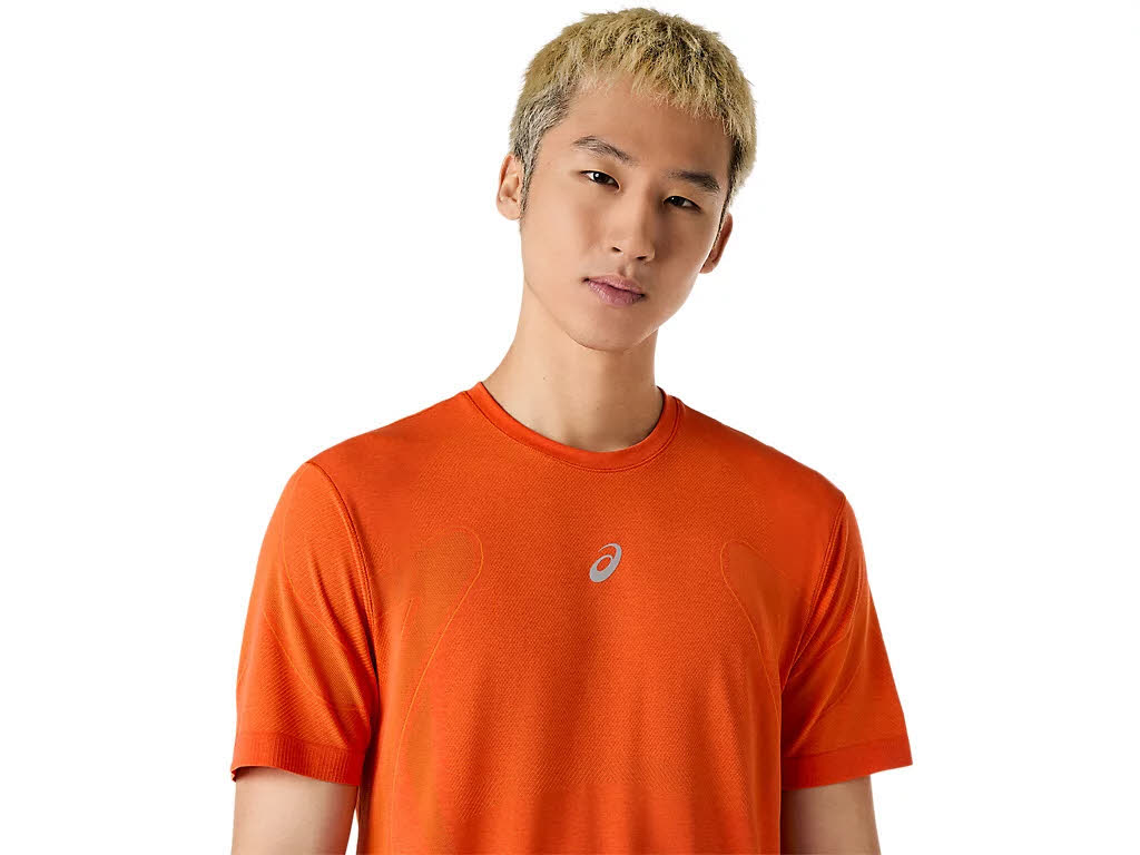 Asics ROAD SEAMLESS SS TOP Herren Lauftrikot T-Shirt orange